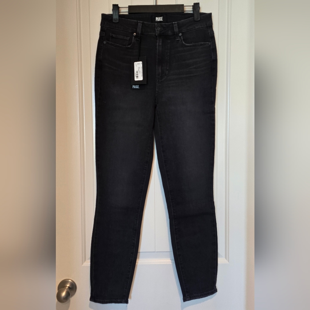 Paige Women's Dark Grey Jeans. Margot Skinny High Rise